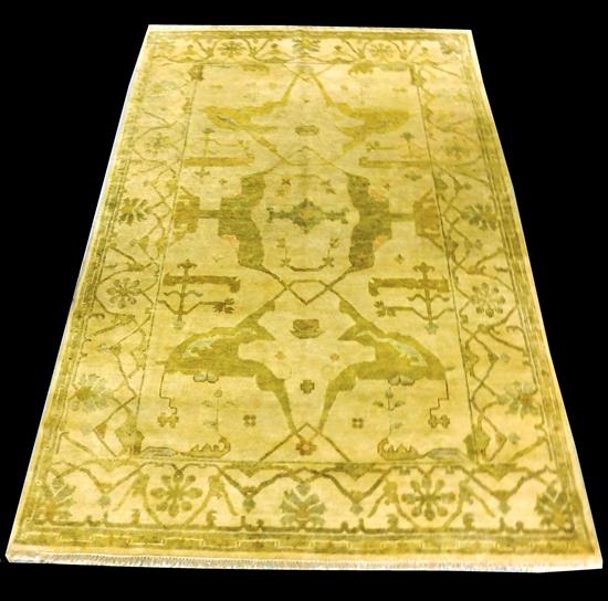 Appraisal: RUG Oushak beige filed with accents of sand powder blue