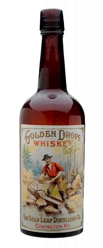 Appraisal: Golden Drops Whiskey Bottle Paper label Circa s Excellent T