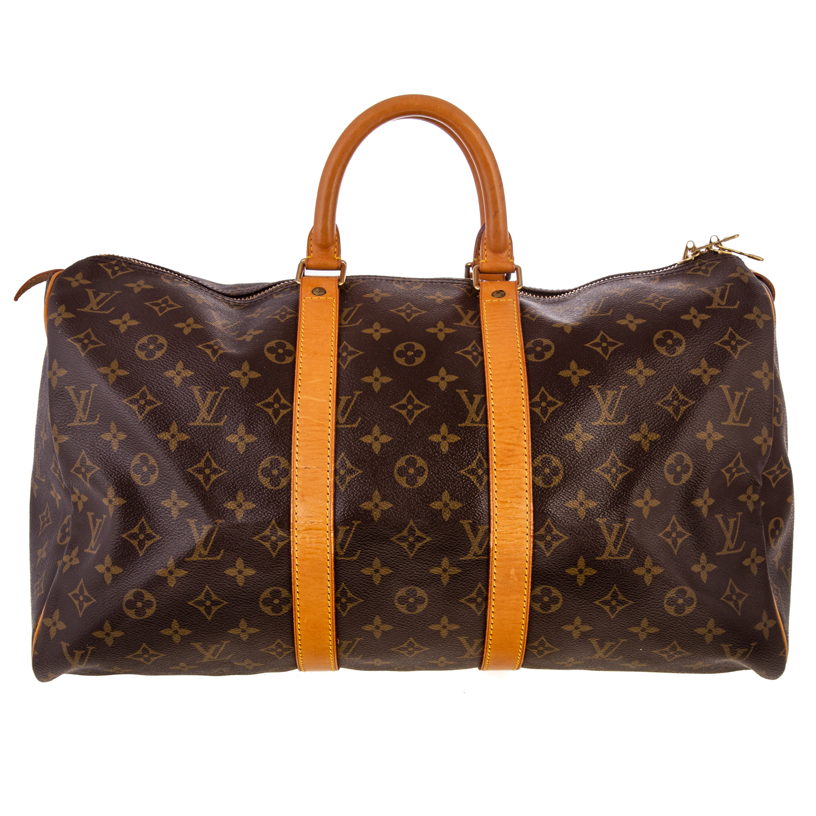 Appraisal: A LOUIS VUITTON MONOGRAM KEEPALL A brown and tan Monogram