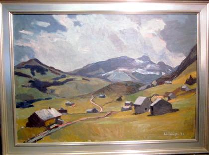 Appraisal: German Austrian school oil painting on canvasappenzellia landscape