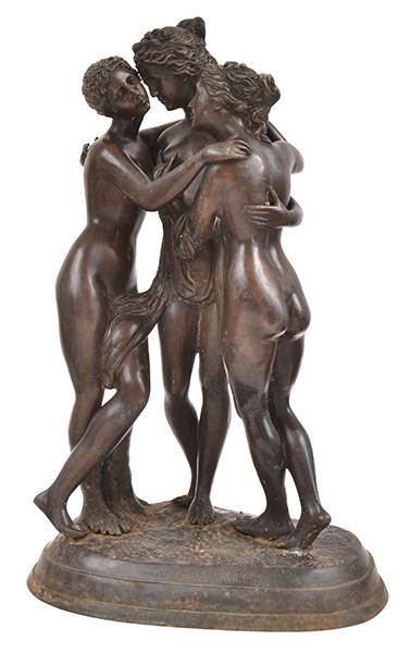 Appraisal: ARTIST UNKNOWN The Three Graces bronze cm height