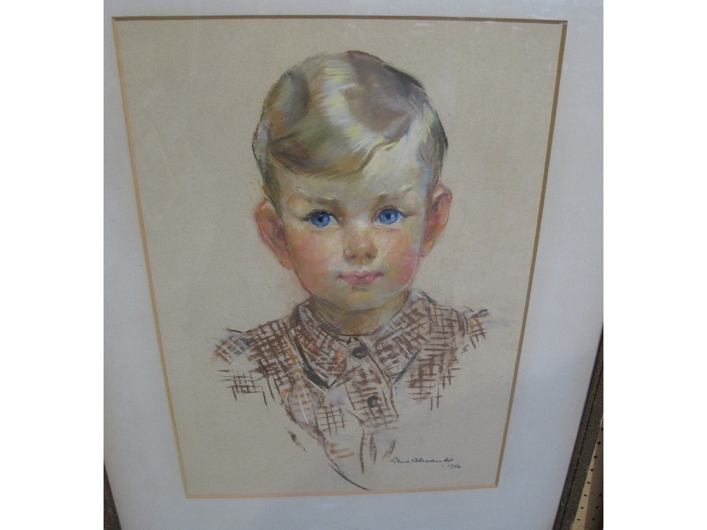 Appraisal: LENA ALEXANDER Pastel portrait of a boy signed and dated