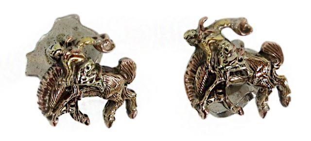 Appraisal: pair Western sterling silver and gold overlay cufflinks Edward H