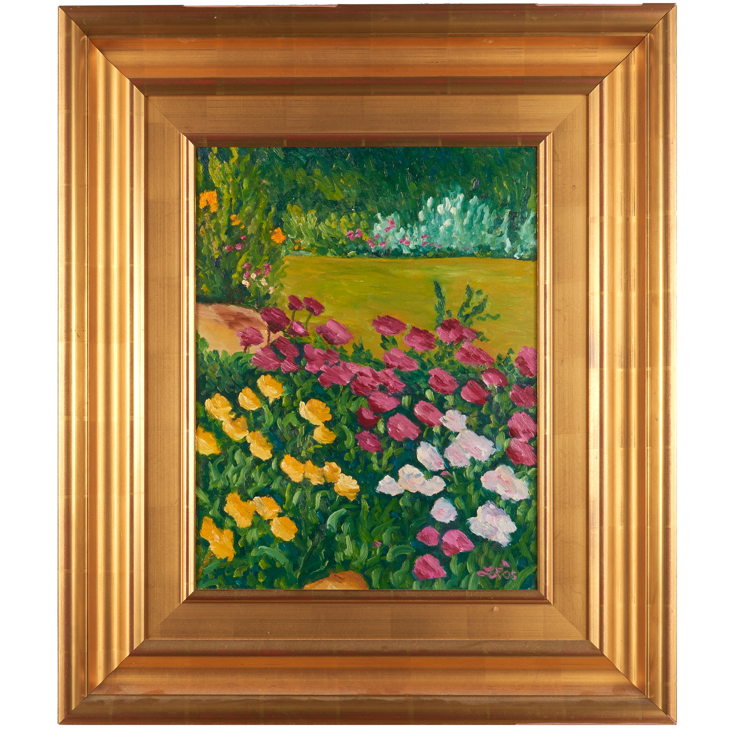 Appraisal: NEO-IMPRESSIONIST SCHOOL PAINTING Neo-Impressionist School st c Impressionist Garden oil