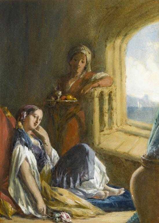 Appraisal: FOLLOWER OF JOHN FREDERICK LEWIS RA IN THE HAREM watercolour