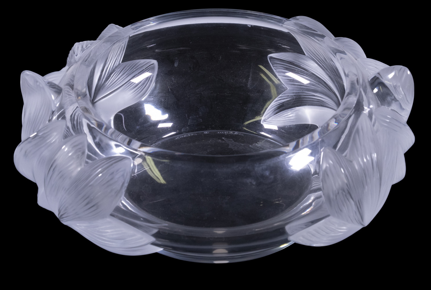 Appraisal: LARGE LALIQUE CLEAR GLASS BOWL French Art Glass Bowl with