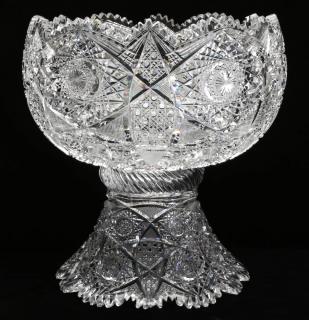 Appraisal: AN AMERICAN BRILLIANT PATTERN CUT GLASS PUNCH BOW Punch bowl