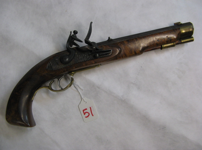 Appraisal: R SOUTHGATE CUSTOM MADE BLACK POWDER FLINTLOCK PISTOL caliber rifled