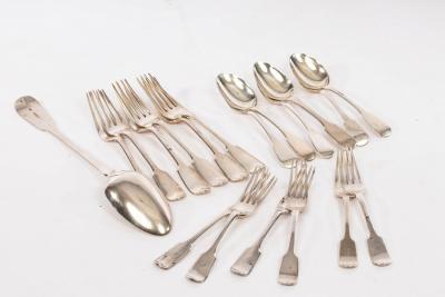 Appraisal: A matched part canteen of old English pattern silver flatware