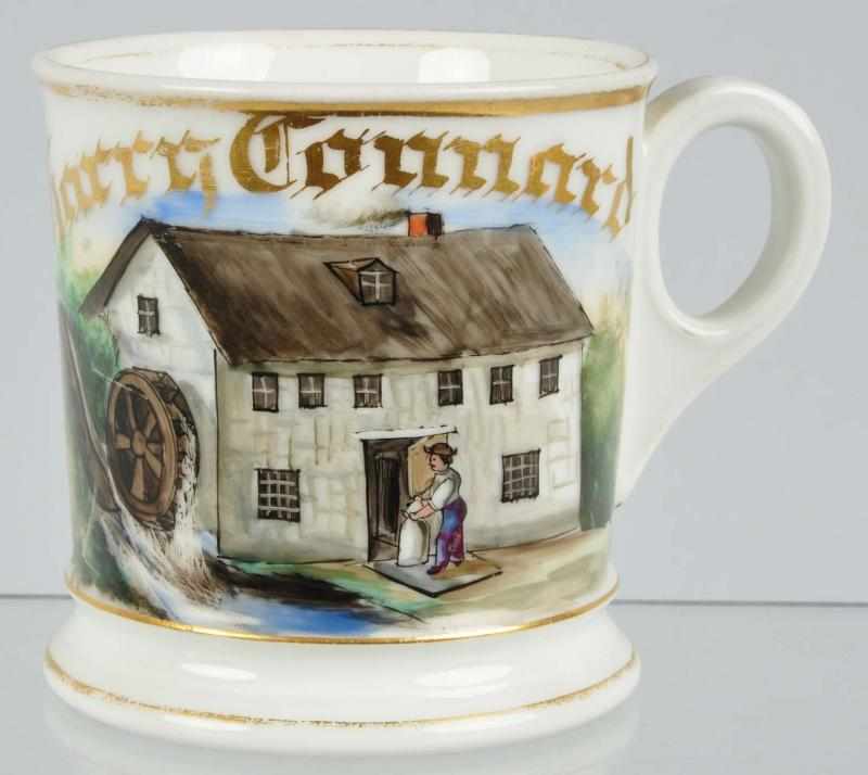 Appraisal: Grist Mill Shaving Mug Description Beautiful image of mill undershot