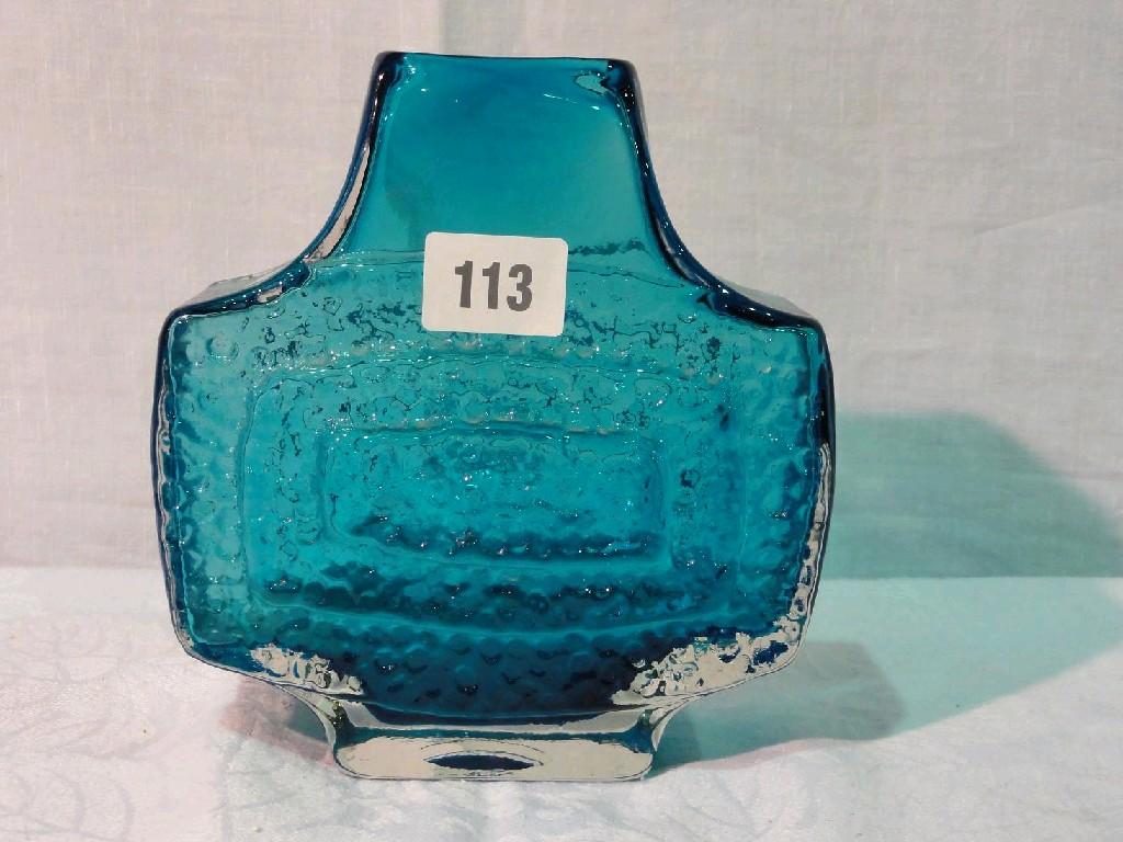 Appraisal: A Whitefriars turquoise glass vase in the TV style with