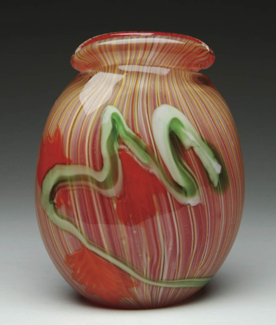 Appraisal: CONTEMPORARY ART GLASS VASE Large contemporary vase has a millefiori