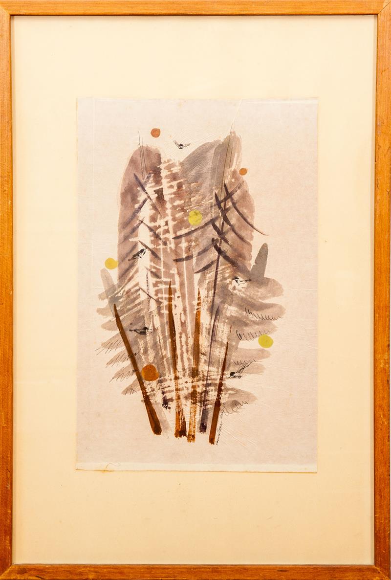 Appraisal: Konrad Cramer - Leaves Ink and gouache on paper signed