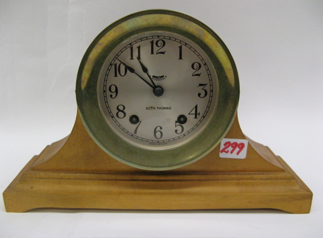 Appraisal: SETH THOMAS SHIP'S CLOCK in solid brass having time and