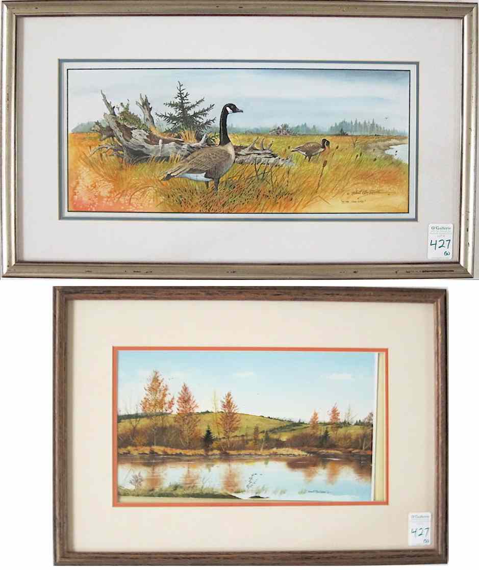 Appraisal: ROBERT MACGINNIS TWO WATERCOLORS Oregon th century ''Breeze'' depicting a