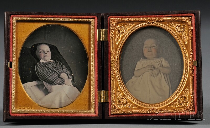 Appraisal: Sixth Plate Daguerreotype and Ambrotype Portraits of Two Deceased Children