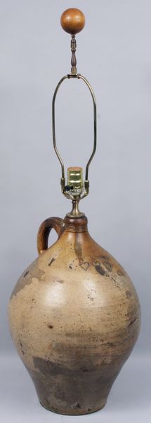 Appraisal: th Century Charlestown jug with three hearts made into lamp