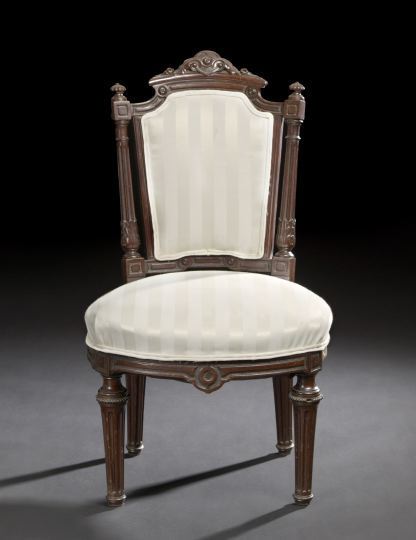 Appraisal: Louis XVI-Style Rosewood Sidechair fourth quarter th century the crest