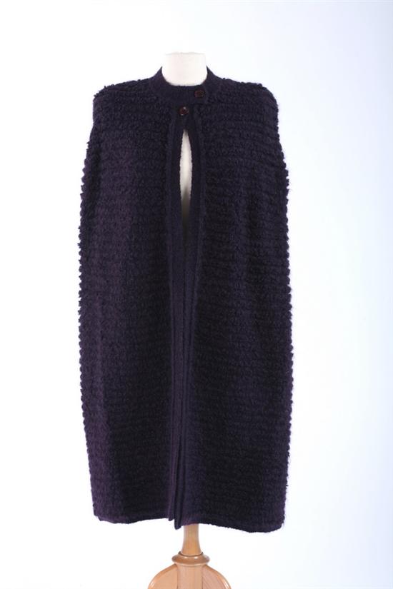 Appraisal: SONIA RYKIEL PURPLE CHUNKY WOOL CAPE s Overall excellent condition