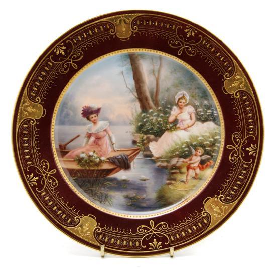 Appraisal: Royal Vienna Cabinet Plate Kleiene Anziehungskraft depicting two maidens and