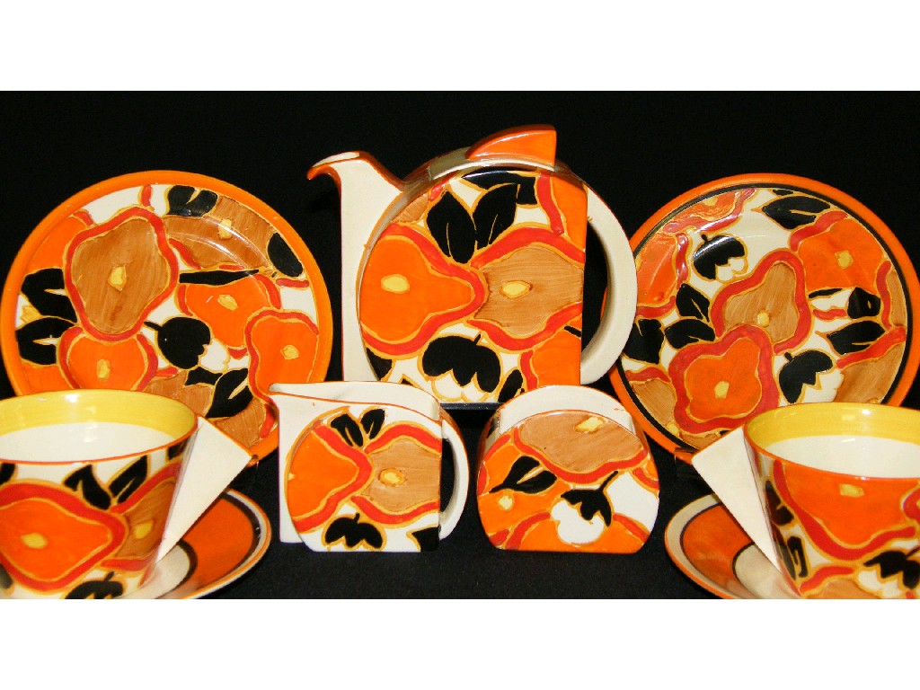 Appraisal: Clarice Cliff 'Orange Chintz' Fantasque Bizarre Stamford tea for two