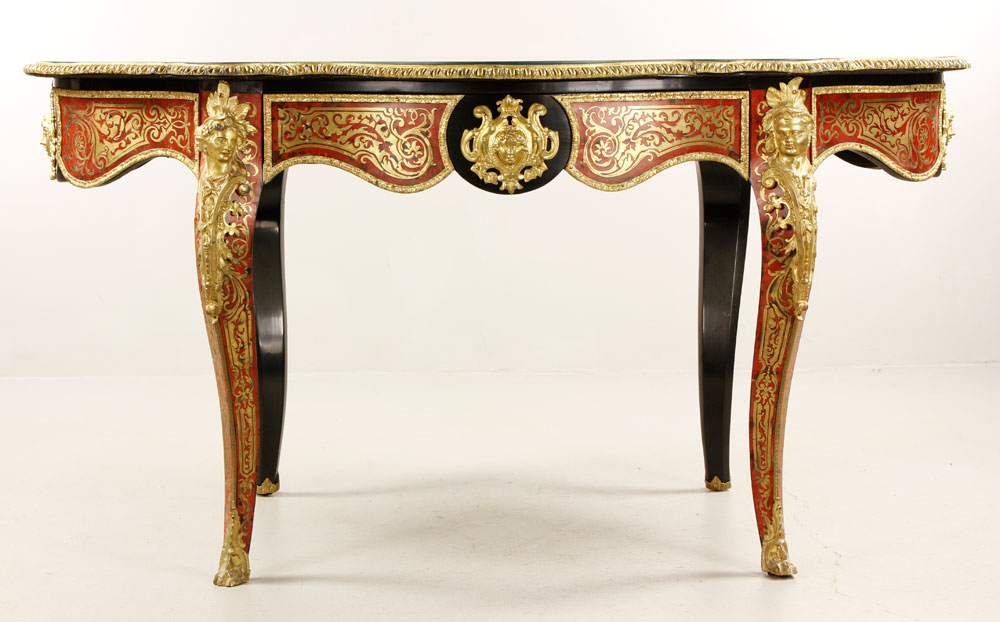 Appraisal: - th C French Boulle Table th century Boulle parlor