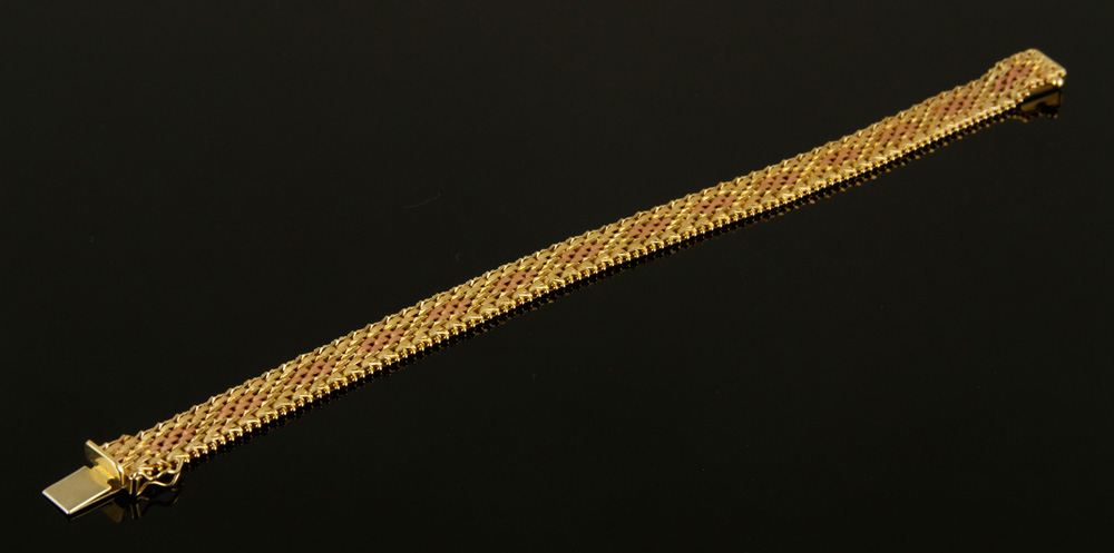 Appraisal: - K Italian Bi-Color Mesh Bracelet K gold Italian bi-color