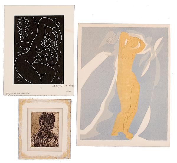 Appraisal: REPRODUCTION PRINTS FROM CEZANNE BEAUDIN AND MATISSE Including one etching