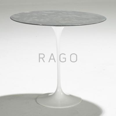 Appraisal: EERO SAARINEN Tulip side table Italy s Marble plastic coated