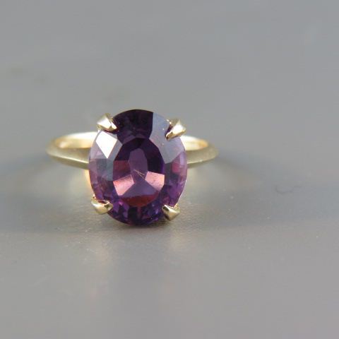 Appraisal: Amethyst Ring fine oval cut carat gemin K yellow gold