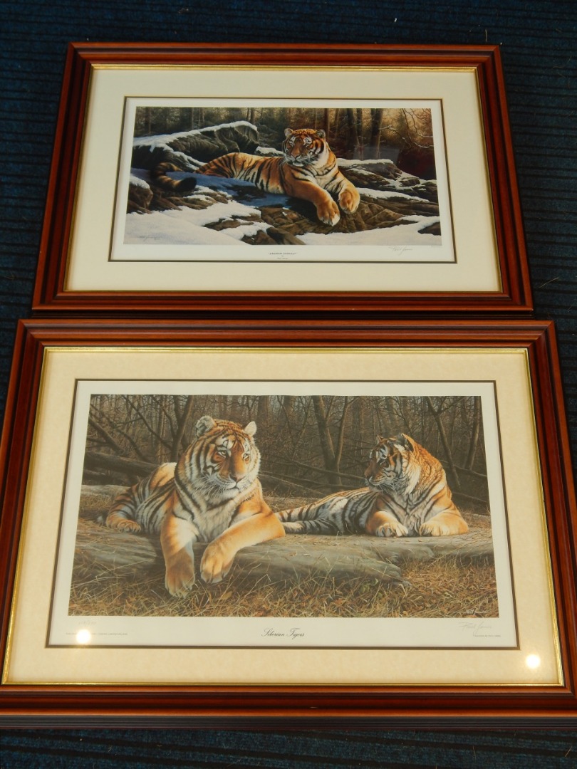 Appraisal: After P James Siberian tigers and Siberian look out artist