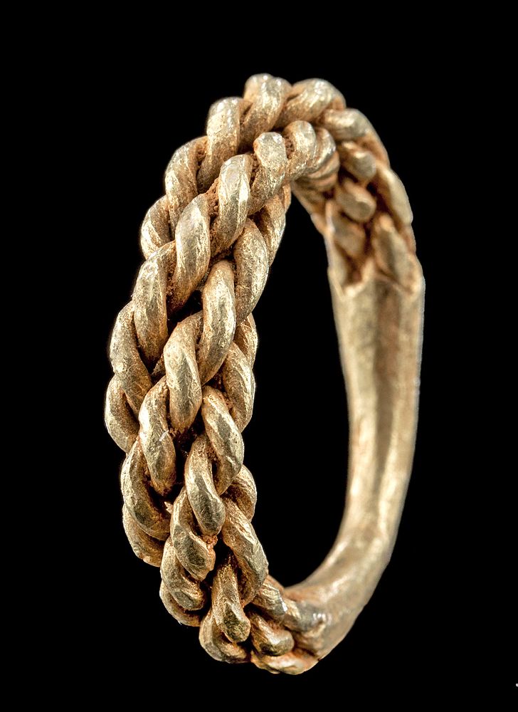 Appraisal: th C Viking Norse Braided Gold Ring Northern Europe Scandinavia