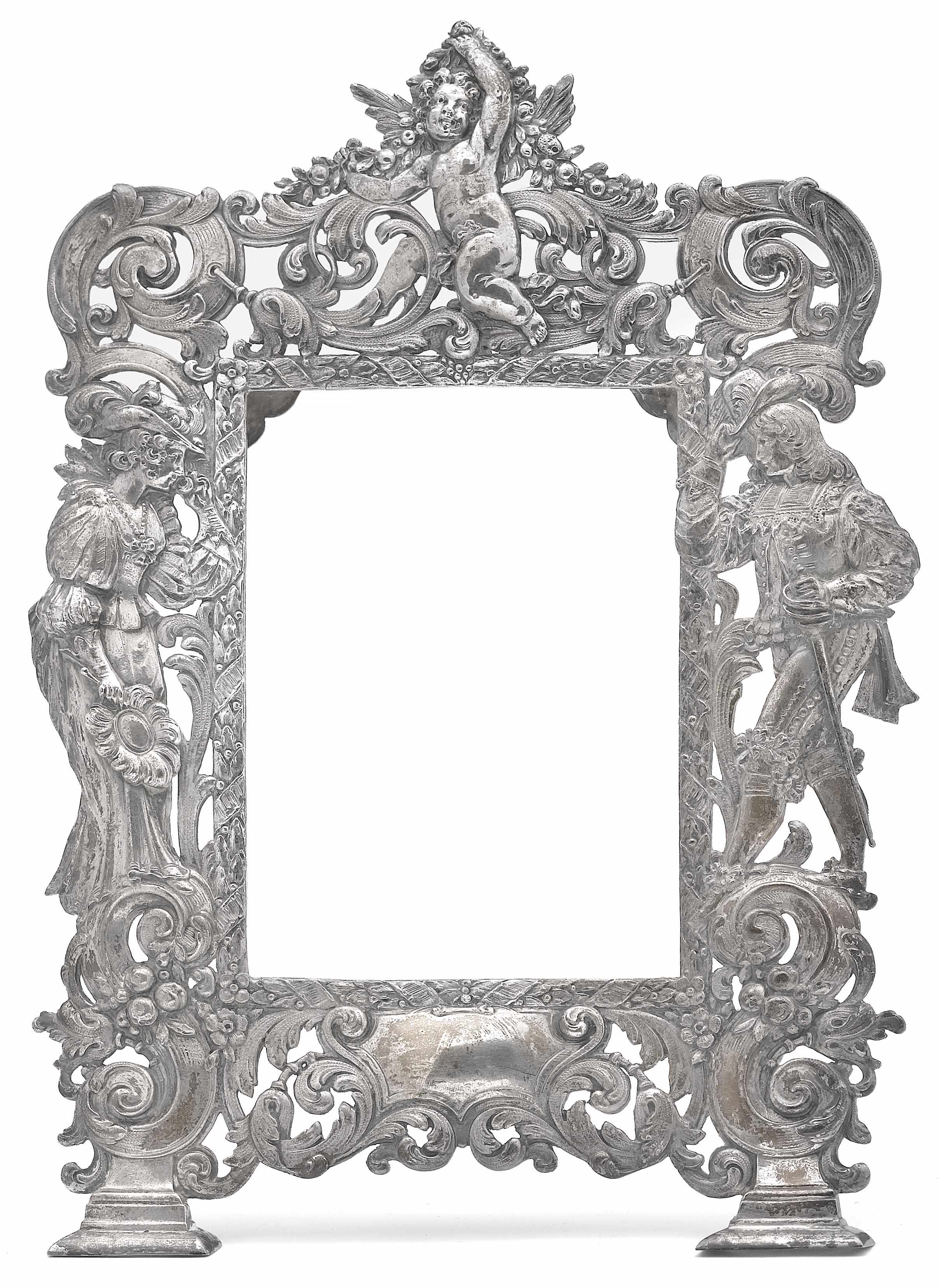 Appraisal: A German silver figural photo frame B Neresheimer Sohne Hanau