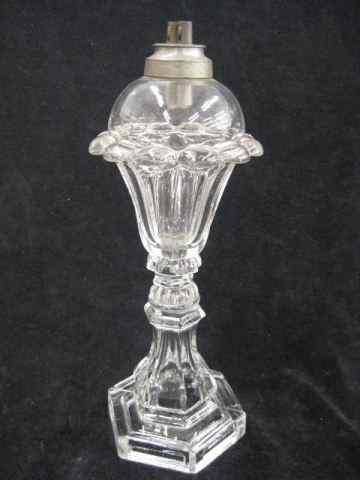 Appraisal: Early Sandwich Style Glass Whale Oil Lamp ''