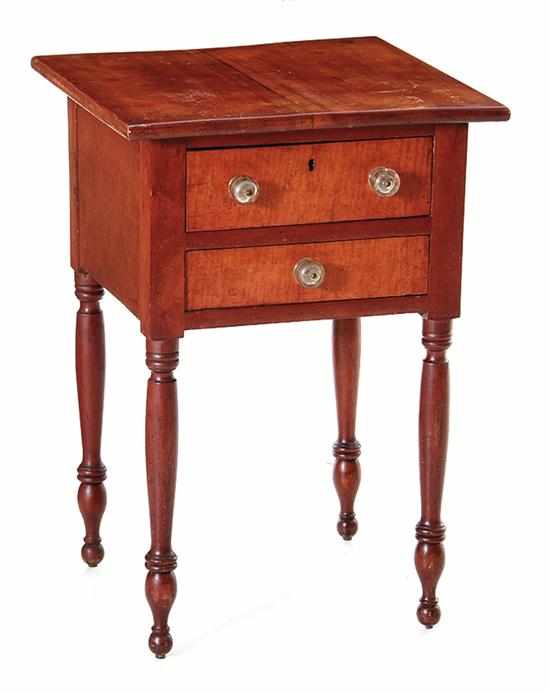 Appraisal: Sheraton maple two drawer stand Kentucky early th century rectangular