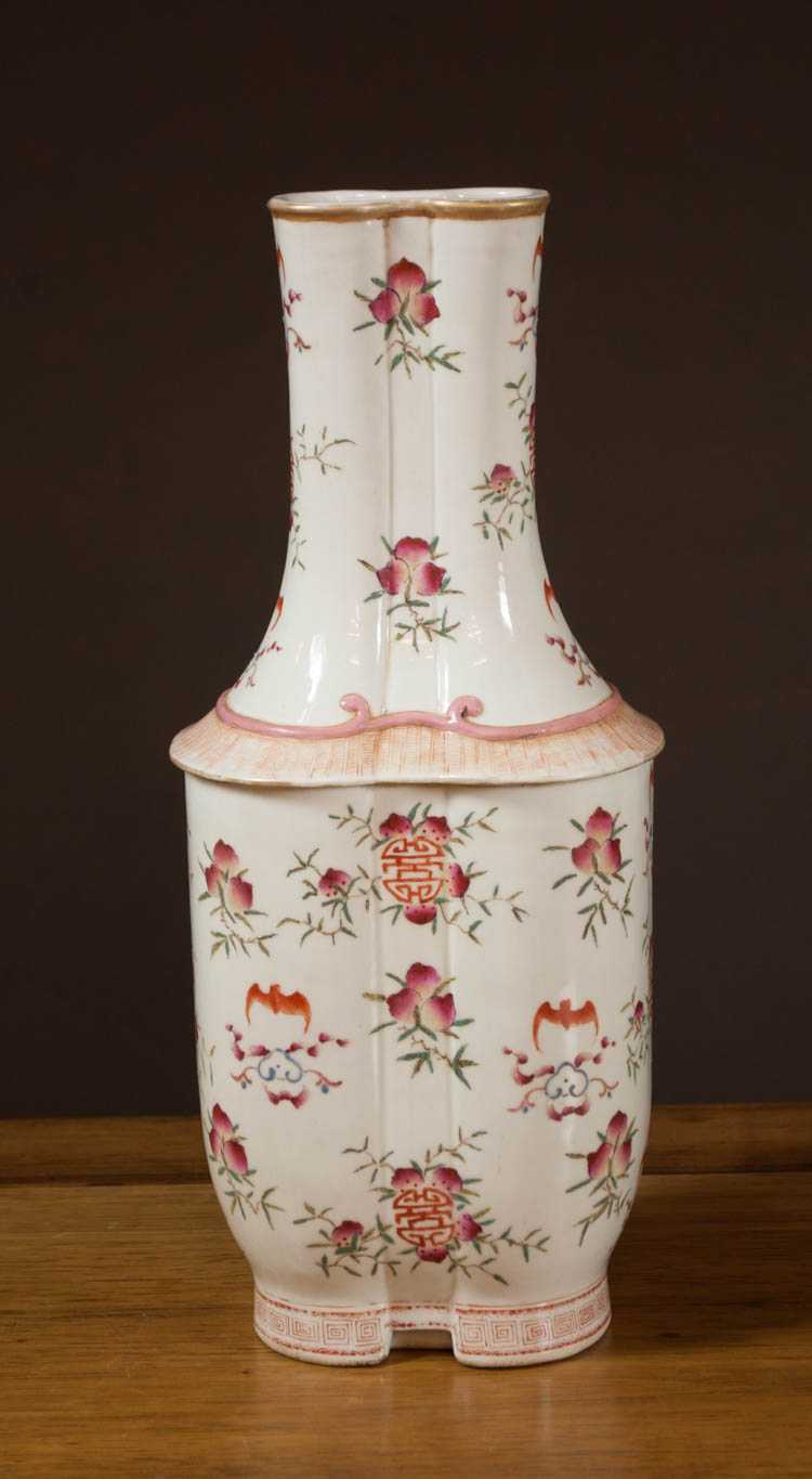 Appraisal: CHINESE QING PORCELAIN VASE Famille rose with hand painted motif