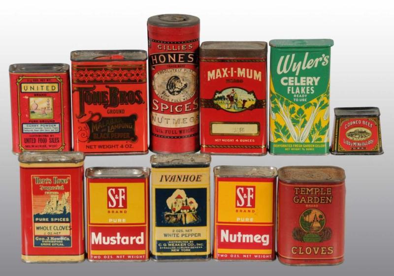 Appraisal: Lot of Spice Tins Description Nice sampling with a few