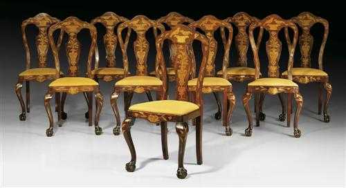 Appraisal: SET OF CHAIRS Late Baroque Netherlands th century Mahogany and