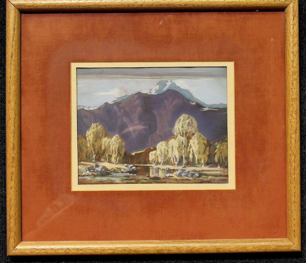 Appraisal: Signed Western Landscape Pastel Signed lower right Pastel Western mountain