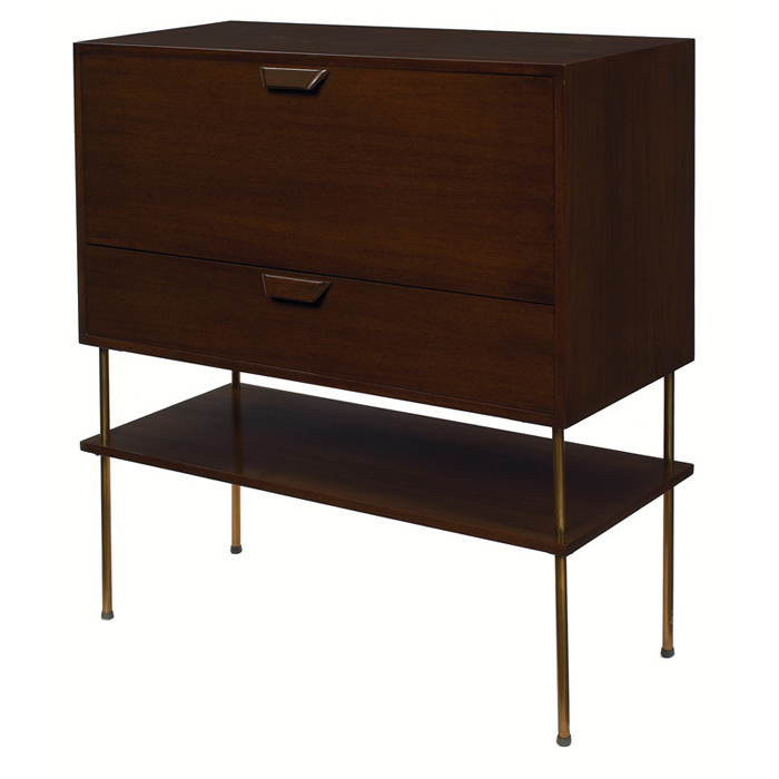 Appraisal: Harvey Probber drop-front cabinet by Harvey Probber Inc mahogany case