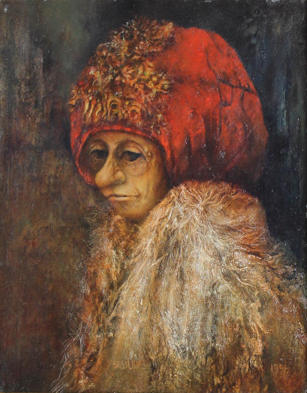 Appraisal: ALFRED SESSLER AMERICAN - OLD WOMAN Oil on board x