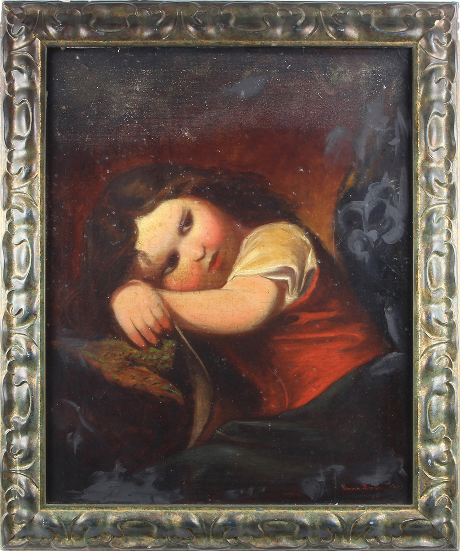 Appraisal: Emma Brown American th century Young Girl oil on canvas