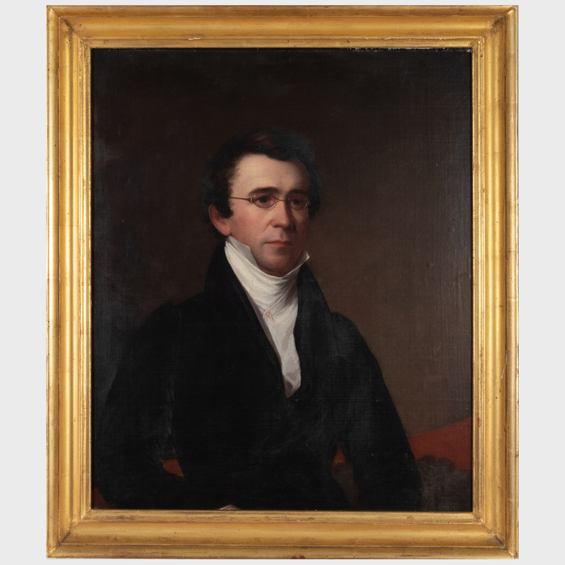 Appraisal: American School Portrait of Augustus Russell Street Oil on canvas