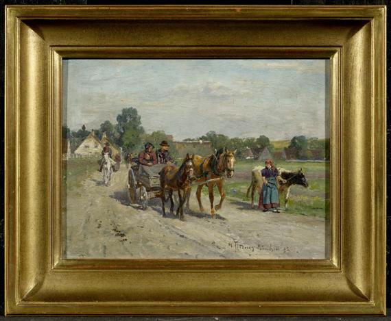 Appraisal: PITZNER MAX JOSEPH Partenkirchen - Munich Coach leaving a village