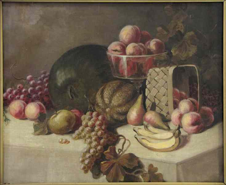 Appraisal: G WALTER TH TH CENTURIES STILL LIFE WITH FRUIT Oil