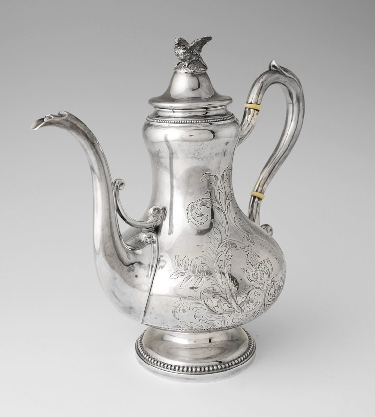 Appraisal: AUGUSTE L FIZAINE FRENCH SILVER TEAPOT Engraved French teapot by