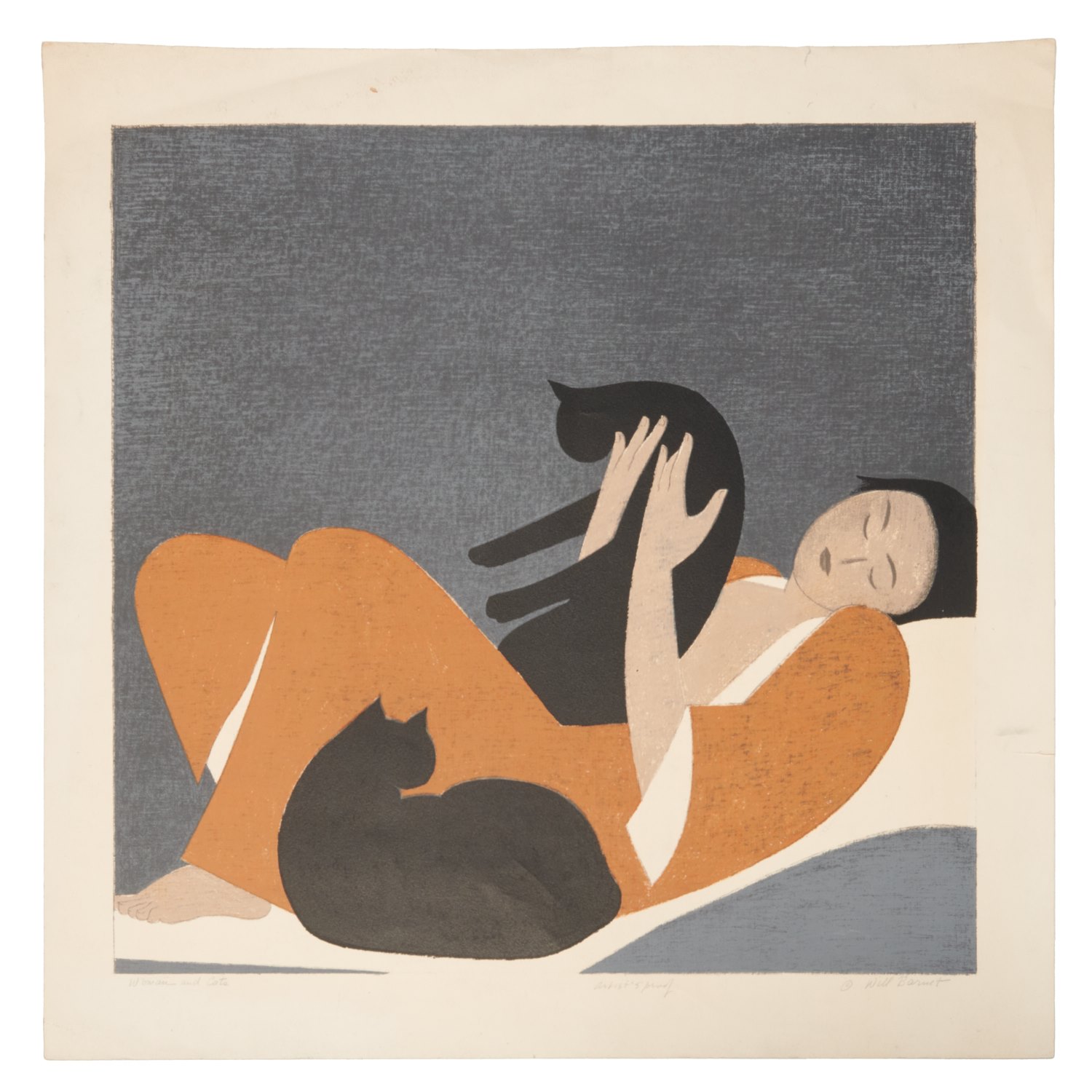 Appraisal: WILL BARNET COLOR LITHOGRAPH Will Barnet American - Woman and