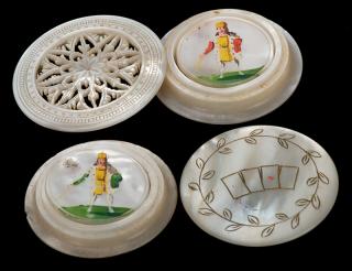 Appraisal: Pair of Mother of Pearl Whist Counter Boxes Each with