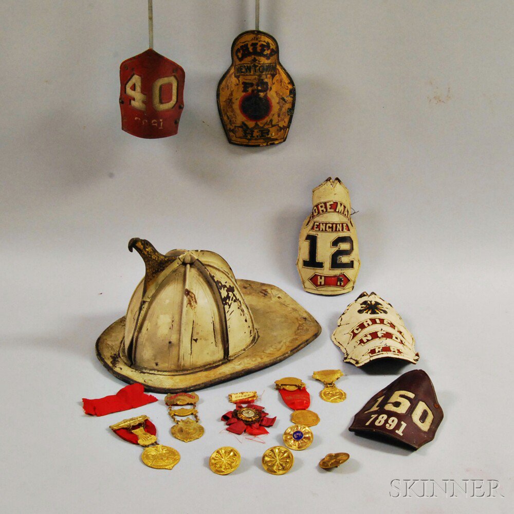 Appraisal: Group of Fire Memorabilia late th early th century a