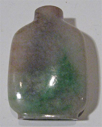 Appraisal: Chinese jadeite and a grey agate snuff bottle th century